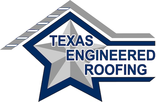 Texas Engineered Roofing star logo in navy blue and silver